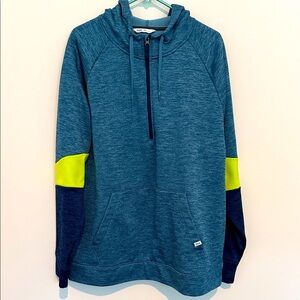 DSG Blue Quarter Zip Fleece Hoodie with Kangaroo Pocket Size XXL